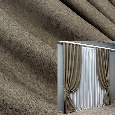 Комплект штор (2шт. 1,5х2,9м.) жакард, колекція "Viva Marmo". Колір какао. Код 1782ш 33-0755