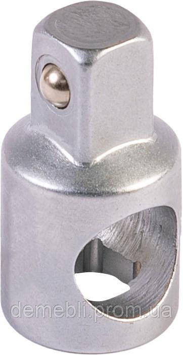 Перехідник MASTERTOOL ½"H-⅜"B з отвором для воротка Cr-V 78-0086 DEM, фото 1