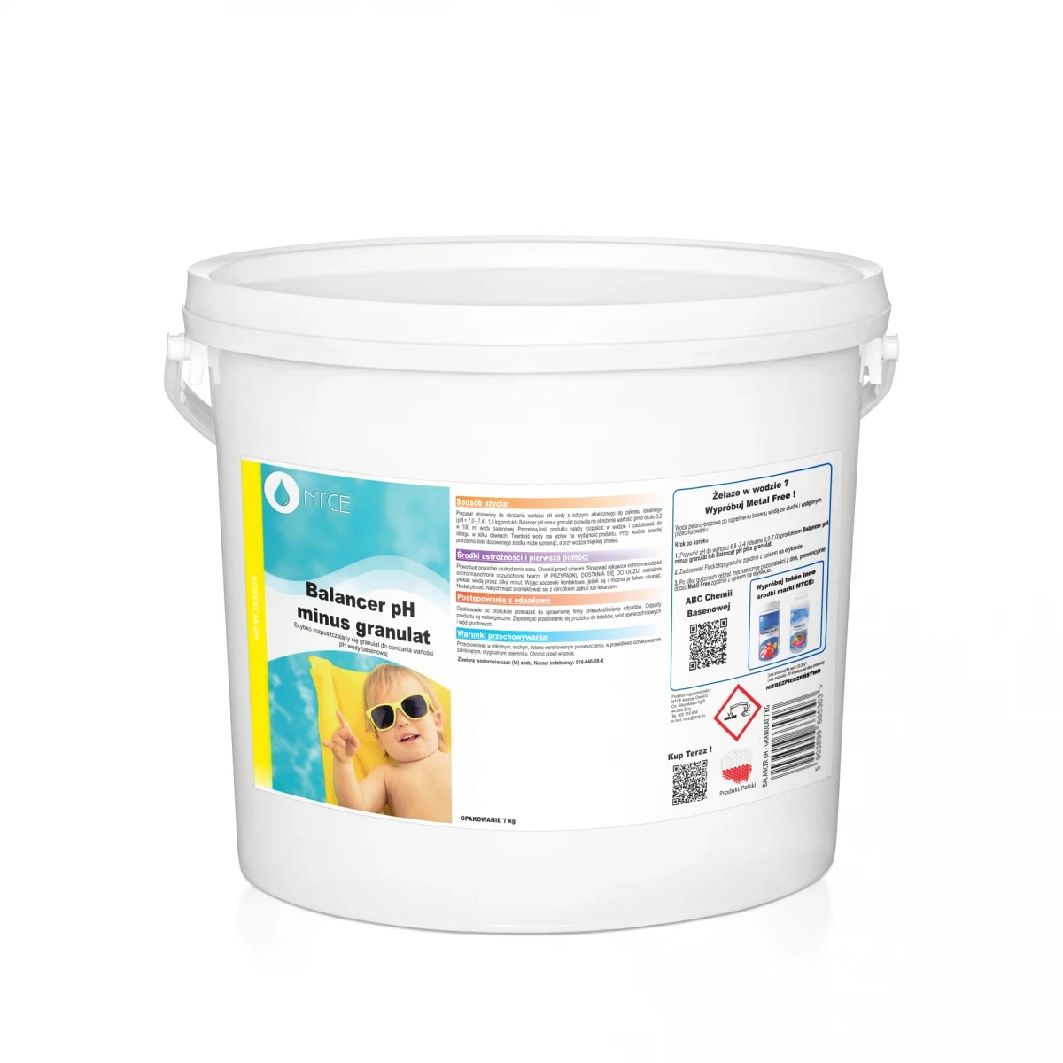 Гранули Balancer pH minus 7кг для зниження значення pH води в басейні EBAN, фото 1