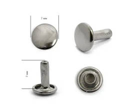 Хольнітен 7мм двосторонній нержавійка Туреччина колір темний-нікель (100 шт у пакованні)