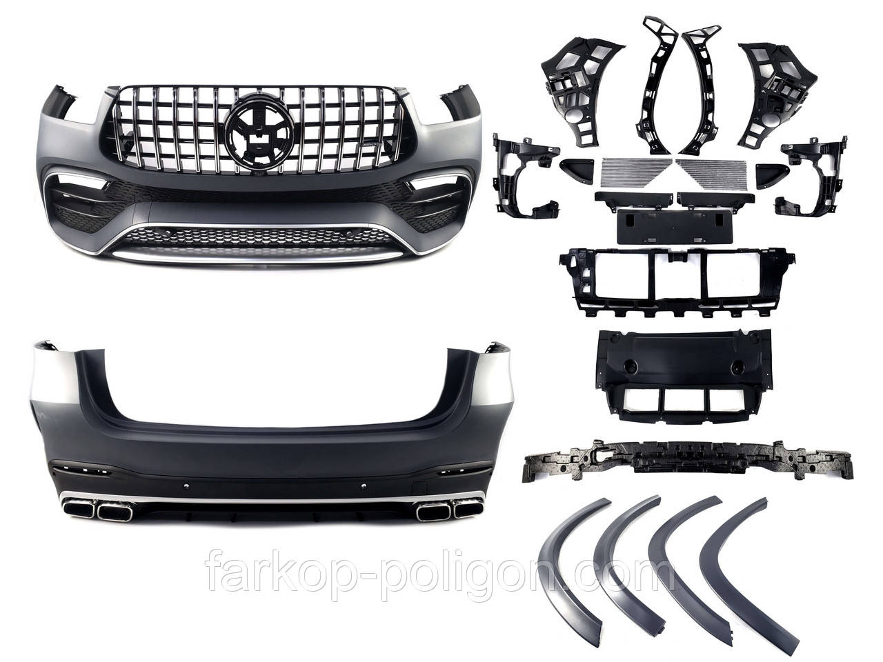 Комплект обвісів  ( стиль GLE63 AMG ) на Mercedes-Benz GLE-Class W167 2018-2023 року, фото 1