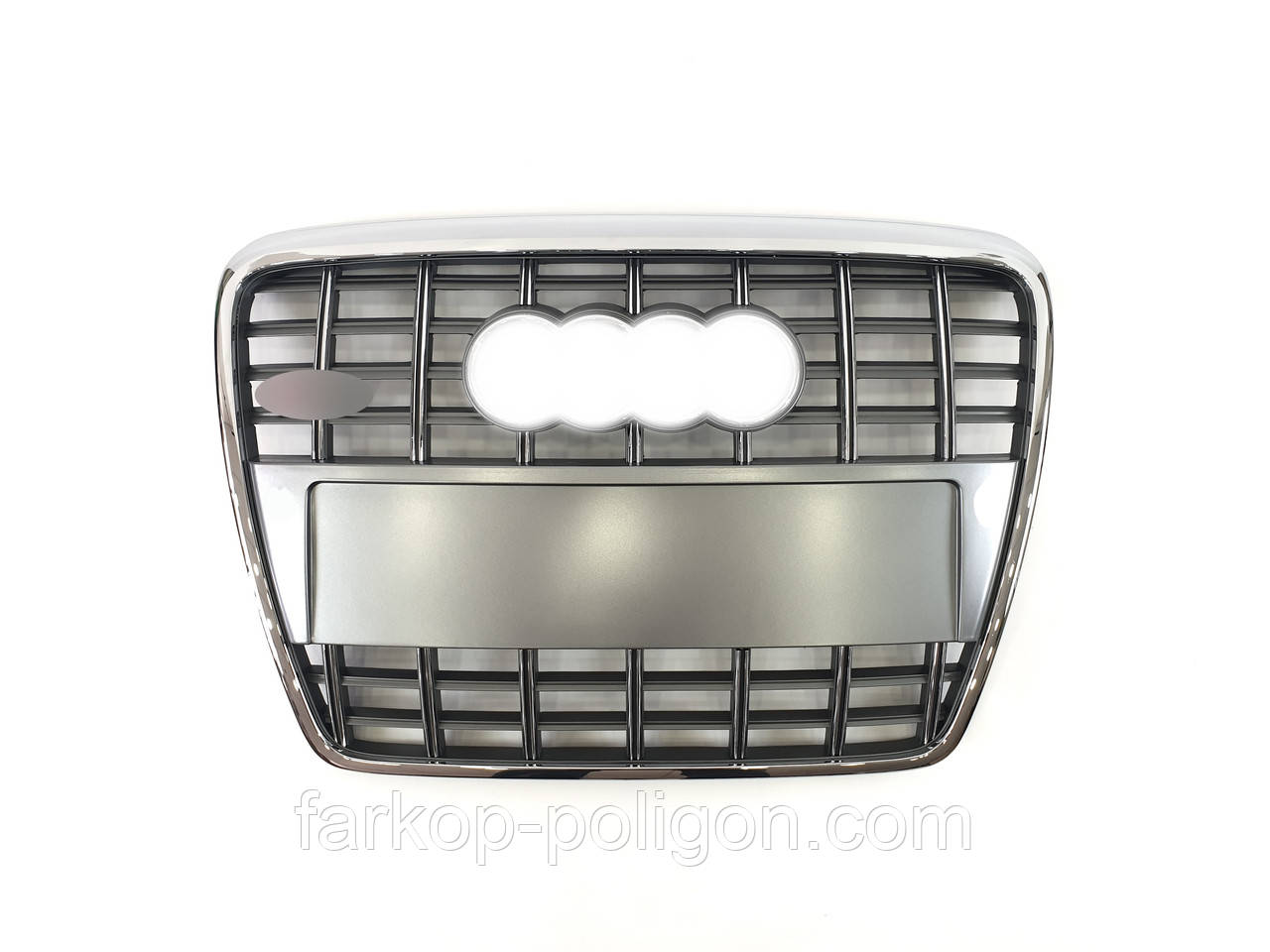 Решітка радіатора Silver Chrome ( в стилі S6 ) без PDC на AUDI A6 C6 2004-2011 року, фото 1