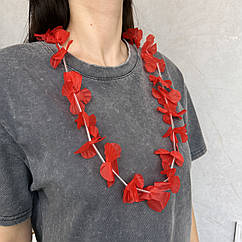 Леї (Гібіскус) червоні на Гавайську вечірку, 47 см