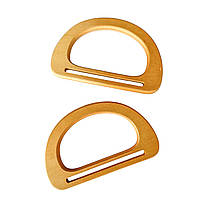 Комплект ручок для сумки дерев'яних Півкільце з прорізом 14,5 см Натуральний