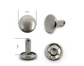 Хольнітен 9мм двосторонній нержавійка Туреччина колір темний-нікель (100 шт у пакованні)