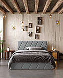 Ліжко Palermo 180*200см Light Grey з механізмом та м'яким узголівьям, фото 6