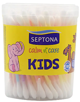Ватні палички вушні для дітей у круглому боксі Septona , 100 шт.