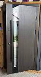 Двері вхідні металеві вуличні Композит/МДФ Модена венге склопакет ручка скоба 960*2050х96 Ліве/Праве, фото 6