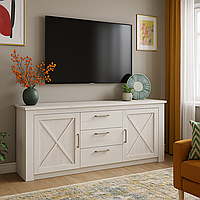 Білий стильний довгий комод 2 метри під телевізор у вітальню зал сучасна класика Джорджіа Меблі Сервіс