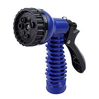 Пістолет для поливу Синій на 7 режимів, з кріпленням 3/4 дюйми, пістолет розпилювач для поливу
