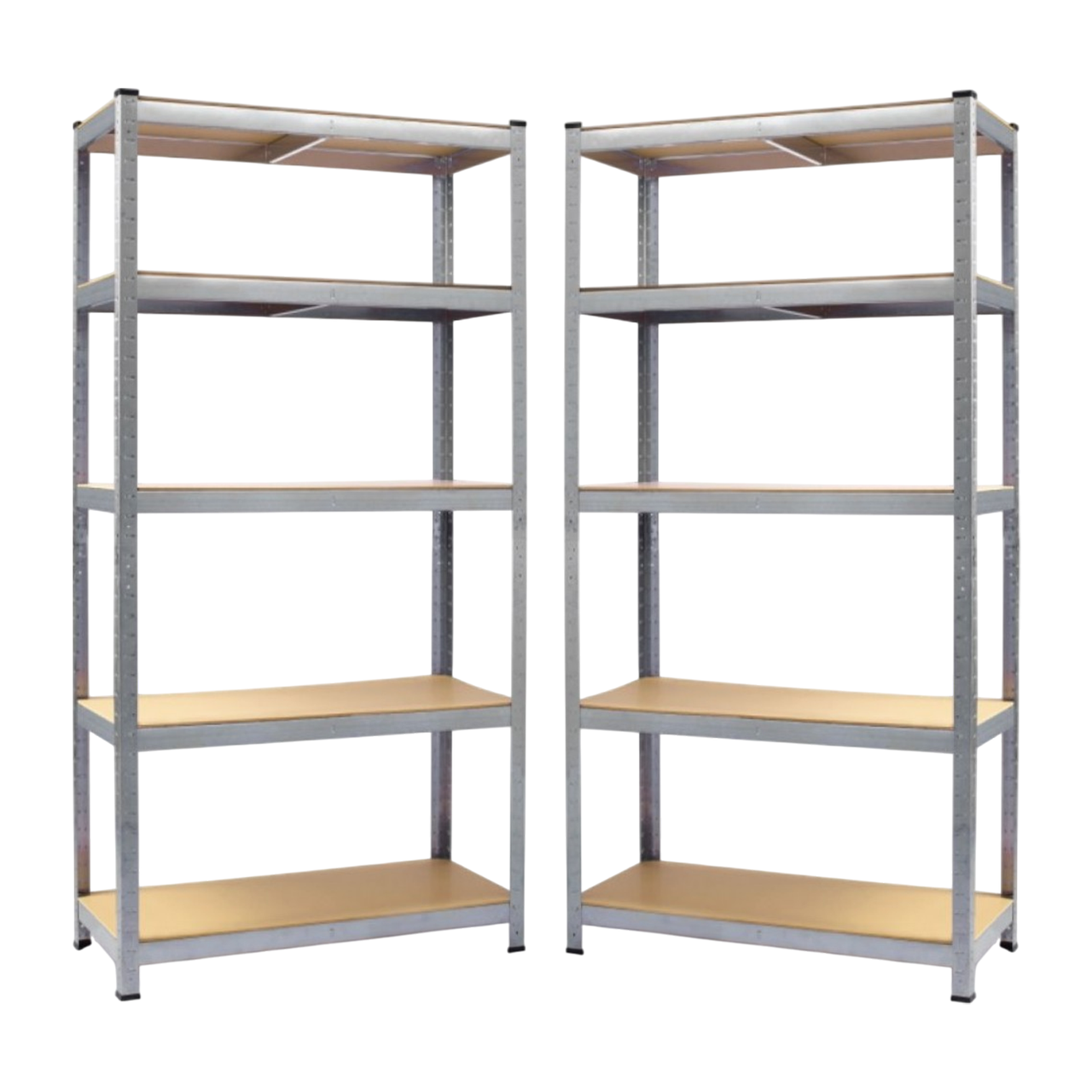 Комплект стелажів 2шт. 4Р StrongShelf 180х90х40см оцинкований 5 полиць МДФ загальне навантаження до 875 кг для складу комори гараж, фото 1