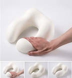 М'яка дорожня подушка-підголівник для шиї (з маскою для сну) рогалик ортопедична для подорожей меморі., фото 2