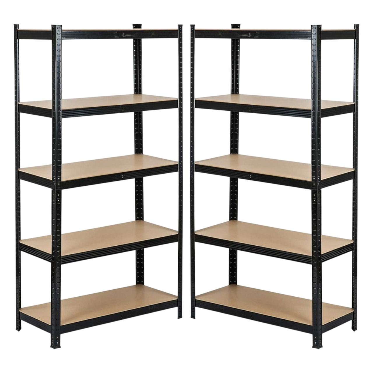 Комплект стелажів 2шт. 4Р StrongShelf 180х90х40см чорний 5 полиць МДФ загальне навантаження до 875 кг для складу комори гараж, фото 1