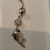 Прикраса для пірсингу пупка дельфін