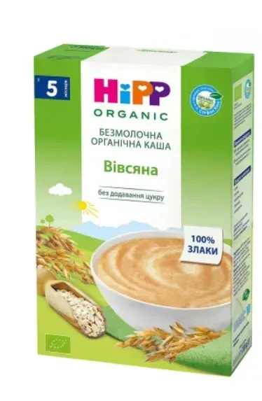Безмолочна Органічна Дитяча каша HIPP Вівсяна від 5-х міс, 200 г, фото 1