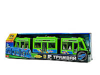 Трамвай іграшковий зі звуком 41 см — українська озвучка, світло, двері, арт. 60147/1-green, фото 3