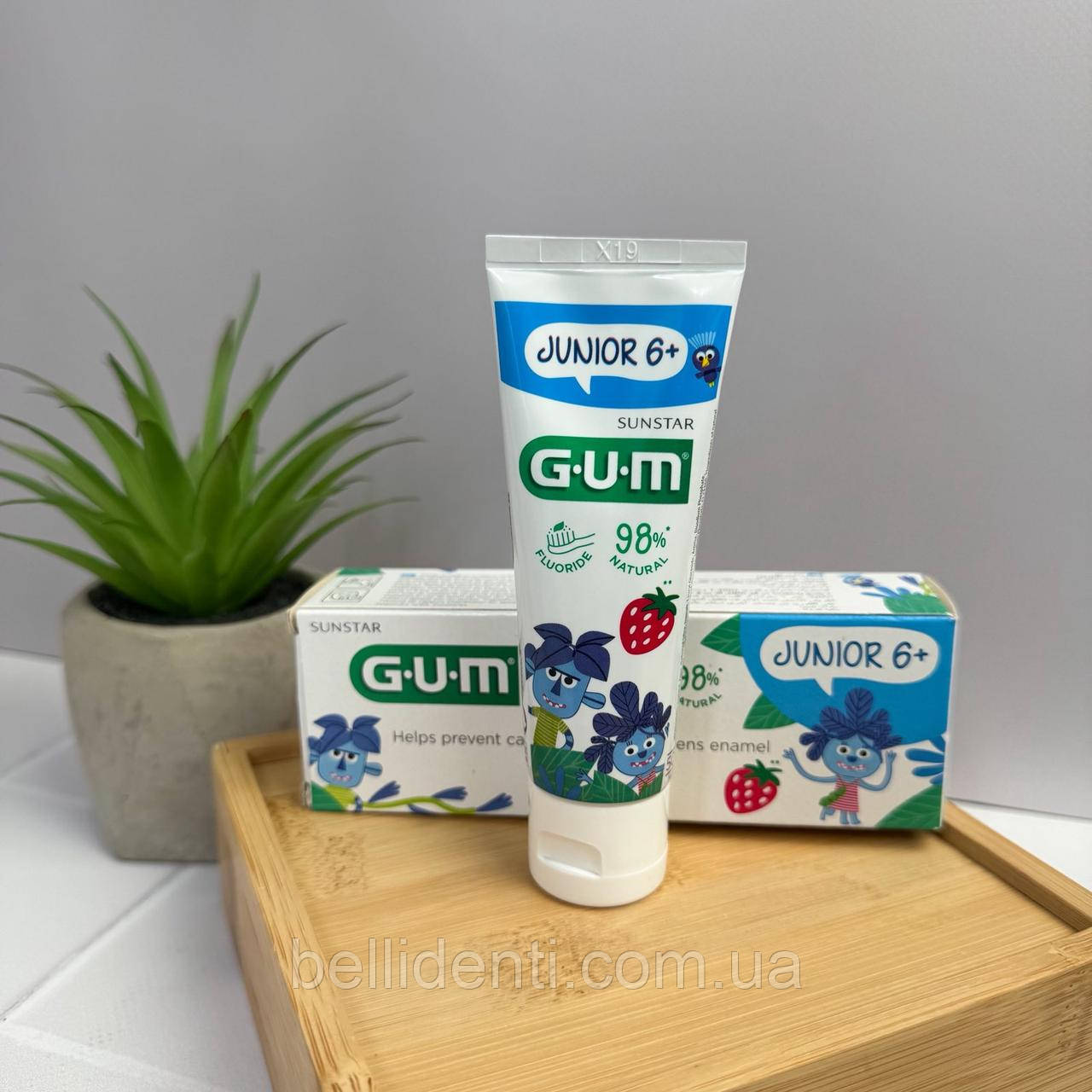 Дитяча зубна паста Gum Junior від 6 років (фтор 1450, смак полуниці), 50 мл