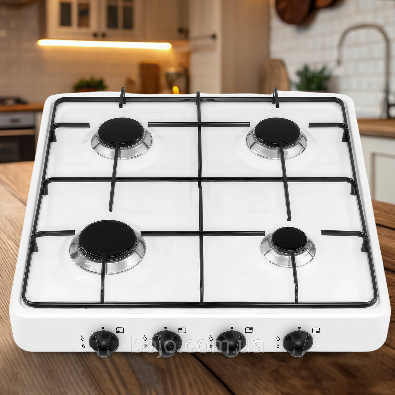 Портативна настільна газова-плита на 4 конфорки NURGAZ NG-3001/1758 4 конфорки Білий (JS)