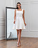 Коктейльне молодіжне коротке плаття-міні на широких бретелях, молочно-біле, фото 2