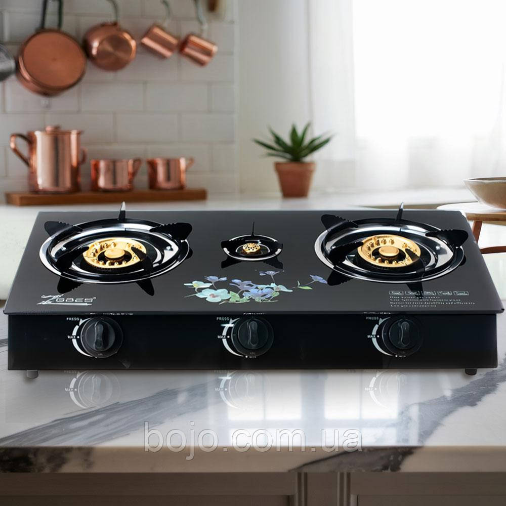 Газова плита AYGAZ 972  настільна 3 конфорки (скло) (JS)