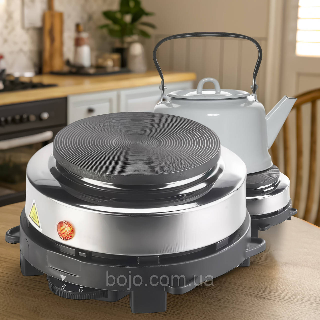 Настільна багатофункціолнальна електро-плита з чавунною поверхі AD-500W/1650 (JS)