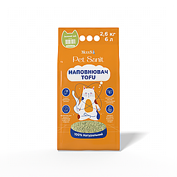 Гігійнічний наповнювач Modes PetSanit Tofu (Модес ПетСаніт зелений чай) 6л./2,6кг.