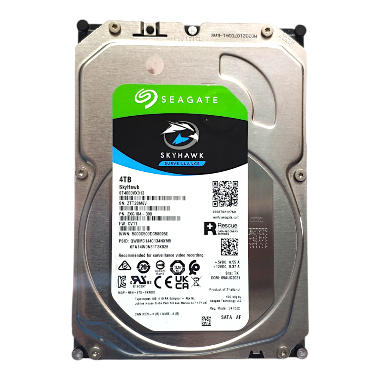 Жорсткий диск HDD 4TB 5400rpm 256MB SATA III 3.5 Seagate SkyHawk ST4000VX013 для відеоспостереження, фото 1