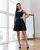 Коктейльне молодіжне коротке плаття-міні на широких бретелях, чорне, фото 2