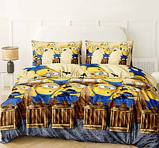 Дитячий полуторний комплект постільної білизни 150*220 ранфорс на блискавці (24463)