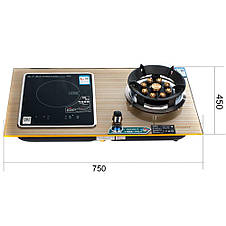 Індукційна та газова плита SNIEMNTS 1539 на 2 конфорки (JS), фото 3