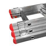 Драбина алюмінієва трьохсекційна SCALA.TOP FLEXIREACH 3x9 сходинок, фото 3