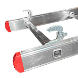 Драбина алюмінієва трьохсекційна SCALA.TOP FLEXIREACH 3x9 сходинок, фото 5