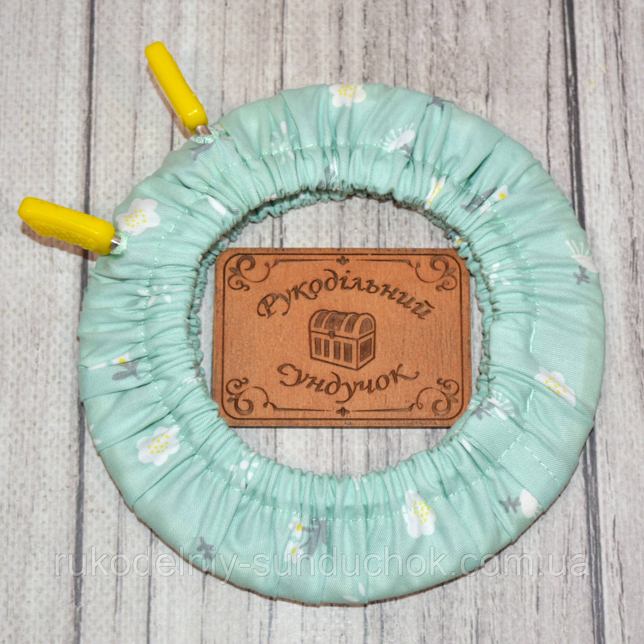 Чохол для п'ялець Nurge 126 мм Білі квіти на м'ятному, фото 1