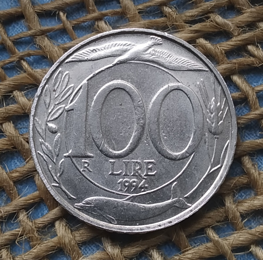 100 лiр 1994 року. Iталiя, фото 1