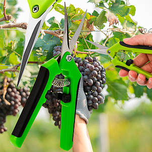 Садові універсальні ножиці для збору фруктів з пружним механізмом та антиковзними ручками 1953 Сибертех (JS), фото 1