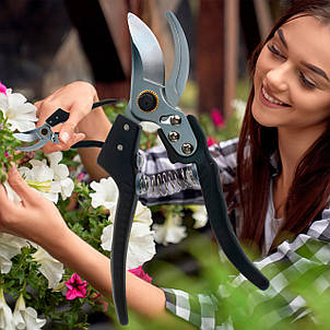 Садовий професійний секатор з пружинним механізмом та лезом з загартованої сталі 2031 SK5 HO&TE SK85 (JS), фото 1