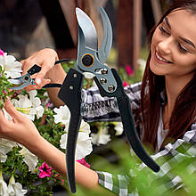 Садовий професійний секатор з пружинним механізмом та лезом з загартованої сталі 2031 SK5 HO&TE SK85 (JS)