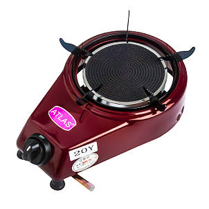 Настільна газова-плита з чавунною поверхнею з п'єзопідпалом ATLAS-20Y/1432 2,68 кВт (JS), фото 2