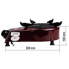 Настільна газова-плита з чавунною поверхнею з п'єзопідпалом ATLAS-20Y/1432 2,68 кВт (JS), фото 4