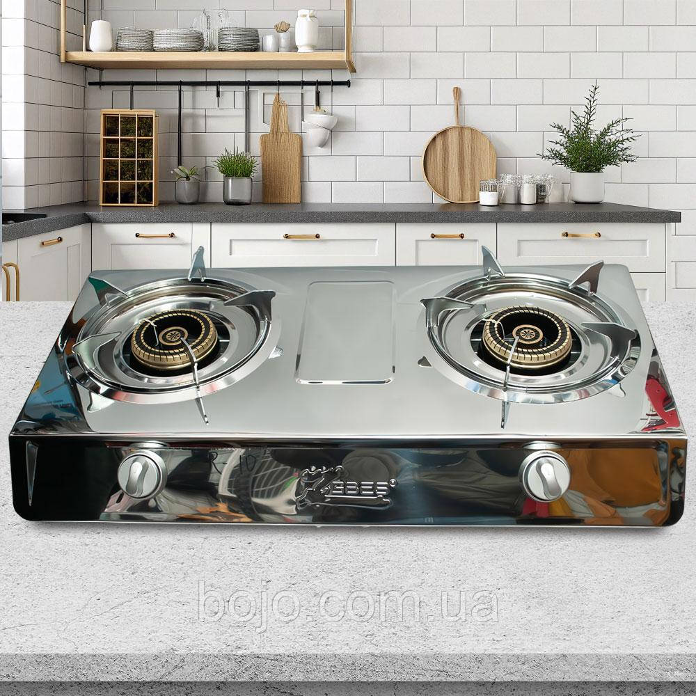 Газова плита ZGBES 1462 настільна з 2 пальниками, нержавіюча сталь (JS)