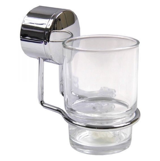 Стакан для зубної щітки з хромованим тримачем "Clara",ТМ "Feniks", Польща