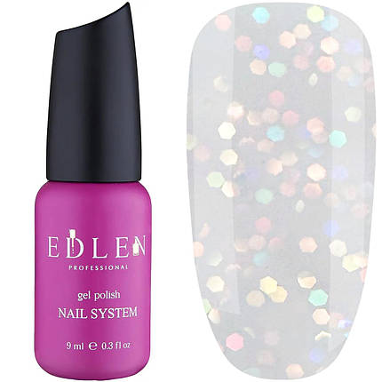 Рідкий акригель EDLEN Professional Water Acrygel GLITTER No16, 9 мл молочний голограма, фото 1