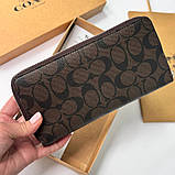 Чоловічий брендовий гаманець на блискавці Coach (1380) brown, фото 7