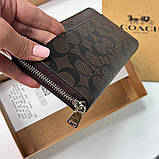Чоловічий брендовий гаманець на блискавці Coach (1380) brown, фото 3