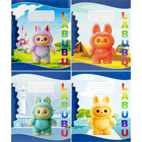 Зошит кольоровий 18 аркушів, клітинка "Labubu" MZOPT