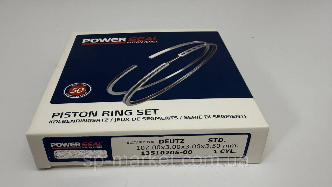 Кільця поршневі DEUTZ 102,00 mm. STD 13510205-00 ( 04158393 ), фото 1