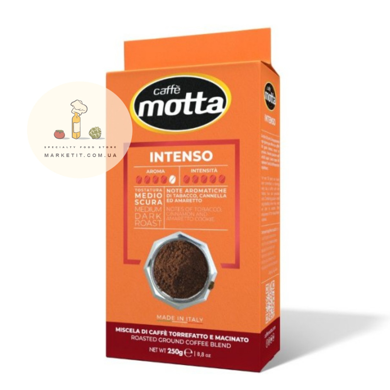 Кава мелена Caffe Motta Intenso, з нотками кориці й амарето 250 г., фото 1