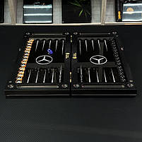 Нарди скляні з деревом MERCEDES-BENZ 50×24×6см на подарунок, фото 6