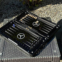 Нарди скляні з деревом MERCEDES-BENZ 50×24×6см на подарунок, фото 10