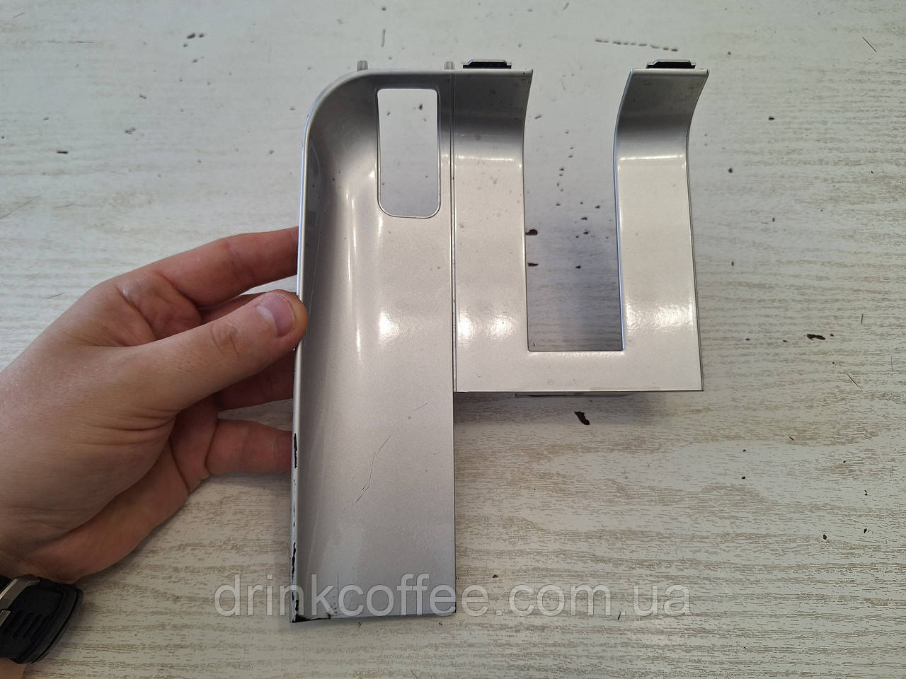 Лицьова накладка на корпусну панель для кавомашини Saeco/Philips EP2236_2 б/у сіра _ дефект, фото 1